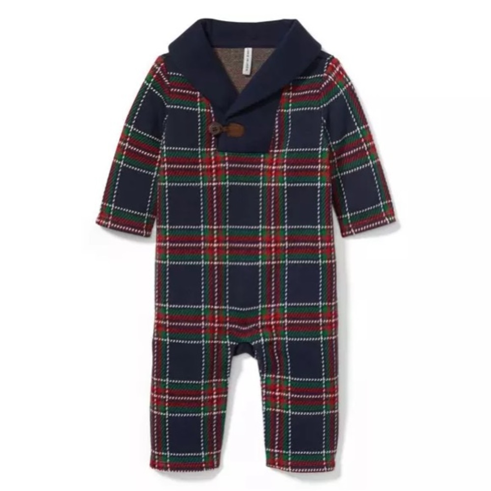 Janie and Jack Plaid Shawl Collar 1-Piece